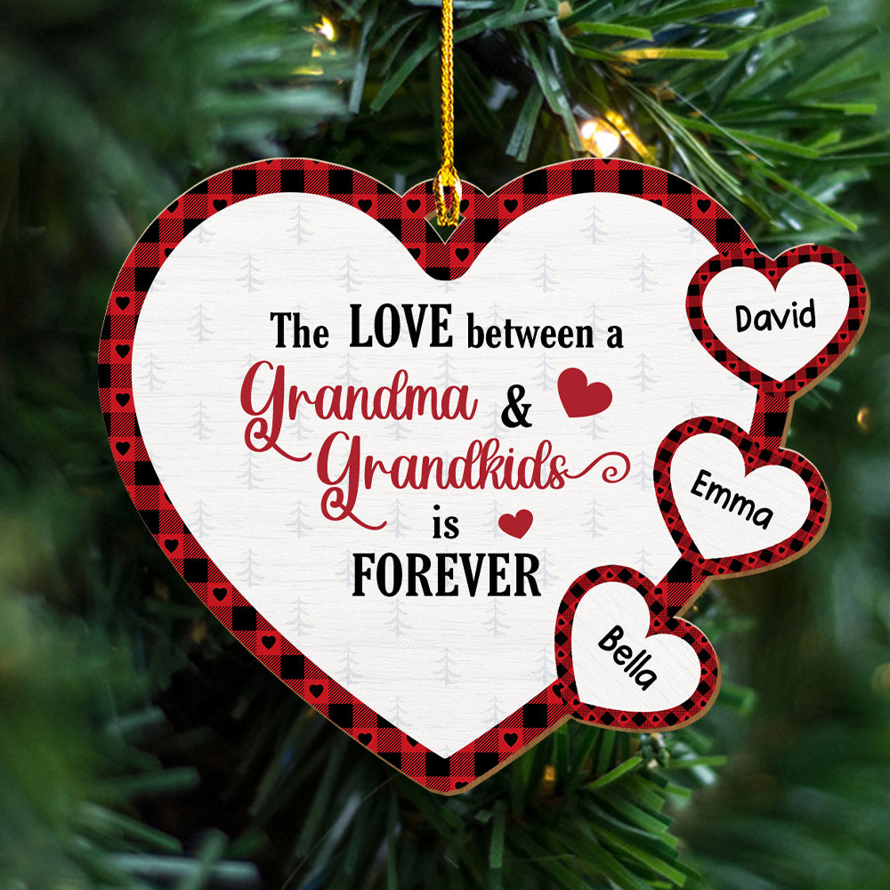 Custom Family Ornament, Christmas Gift for Family Members •  Grandchilds Make My Heart - Personalized Wood Ornament