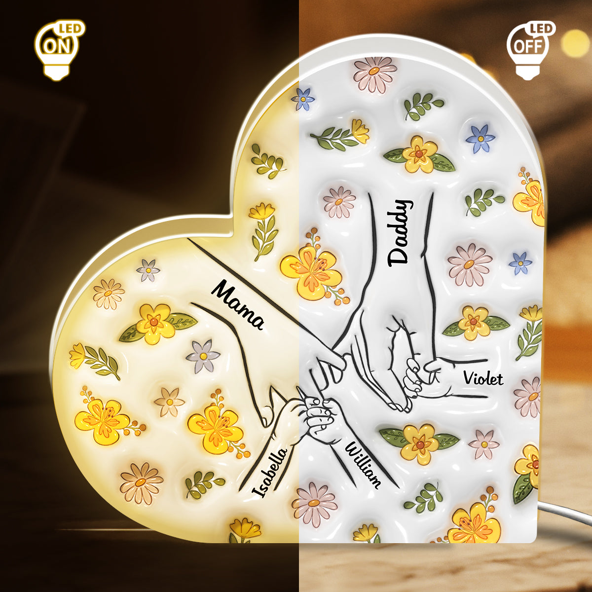 A Family Is A Round Of Love - Personalized Light Box