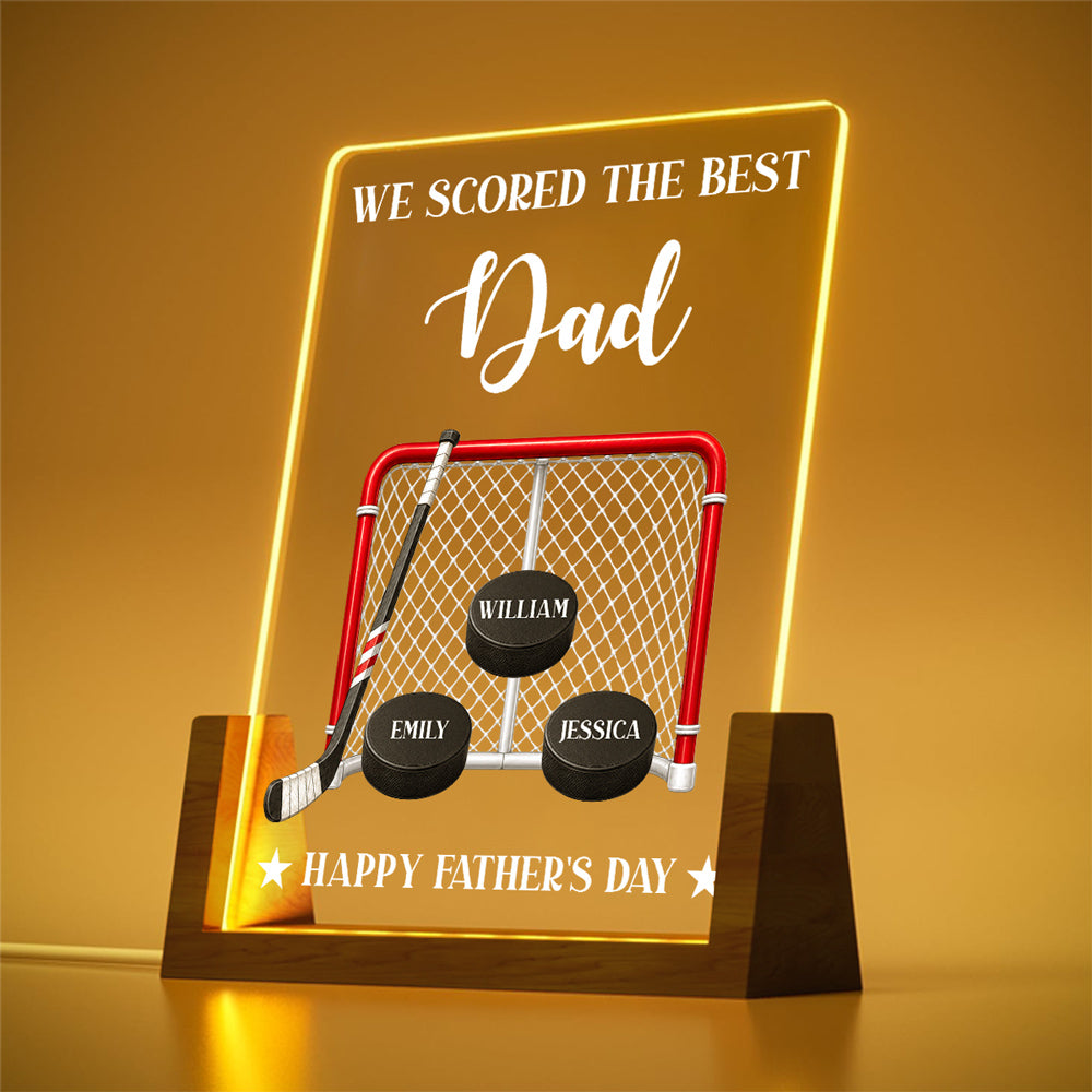 Custom Father's Day Gift for Dad Grandpa • Hockey Daddy - Personalized Night Light