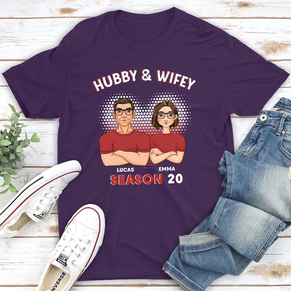 Custom Anniversary Keepsake Gifts For Couple • Hubby And Wifey - Personalized Classic T-shirt