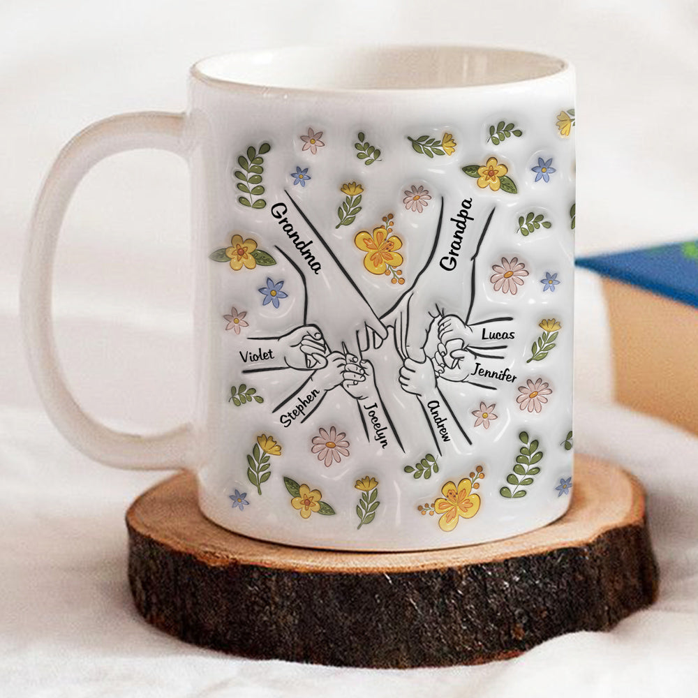 Custom Christmas & Birthday Keepsake Gift • A Family Is A Round Of Love - Personalized 3D Inflated Effect Mug