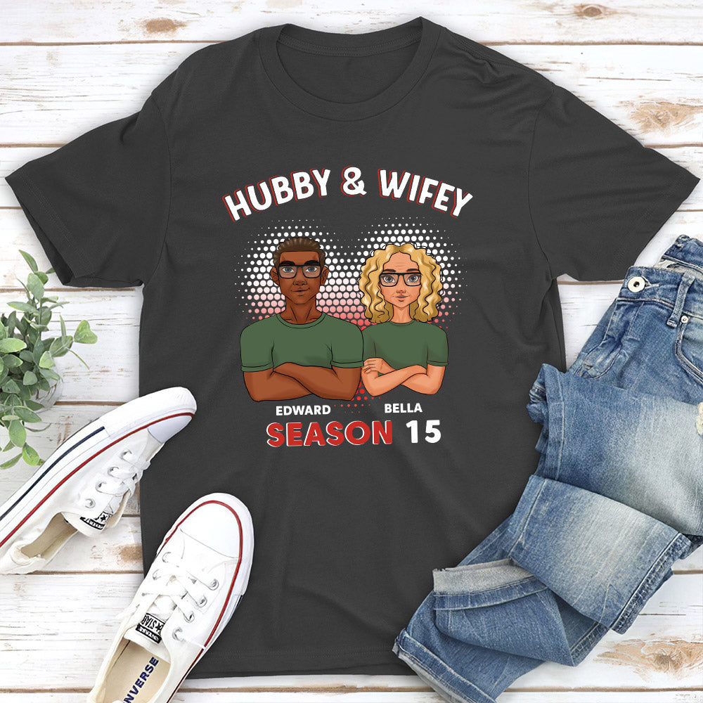 Custom Anniversary Keepsake Gifts For Couple • Hubby And Wifey - Personalized Classic T-shirt