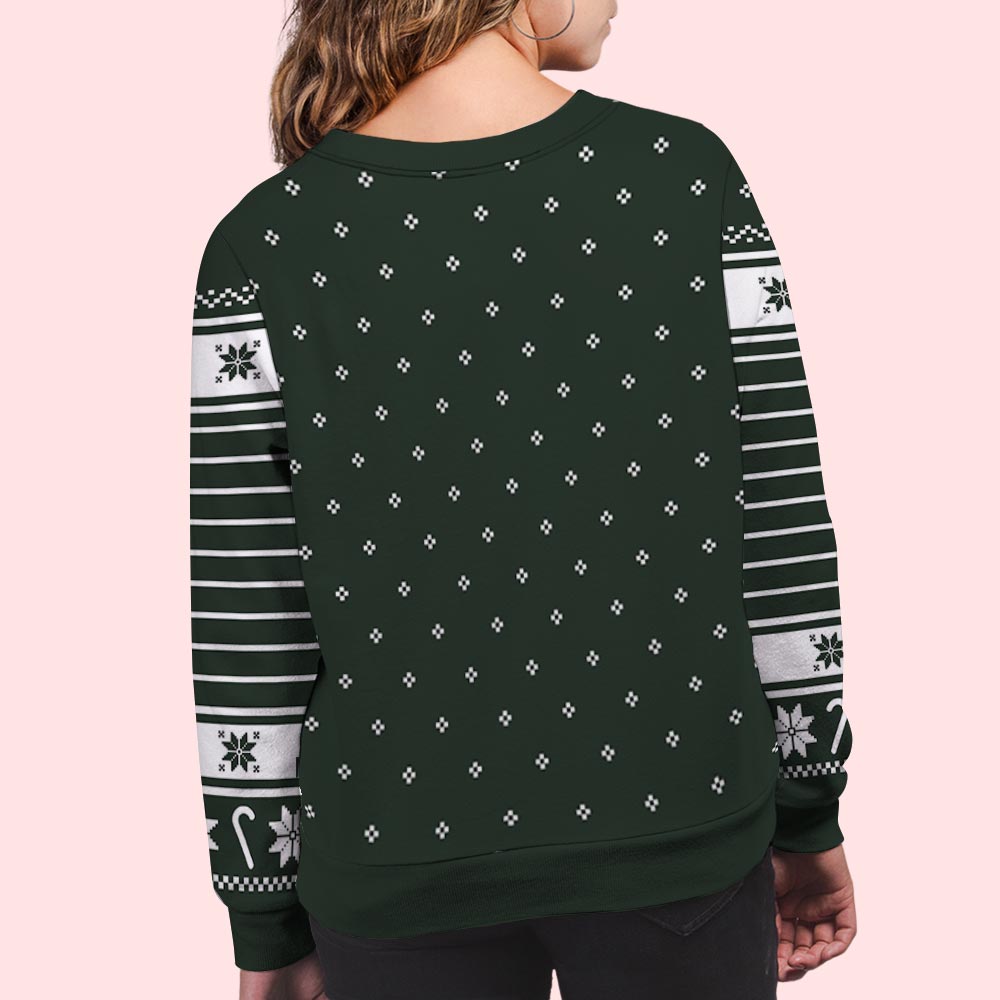 Custom Couple Christmas Sweatshirt, Anniversary Gift • Hubby Wifey - Personalized All-Over-Print Sweatshirt
