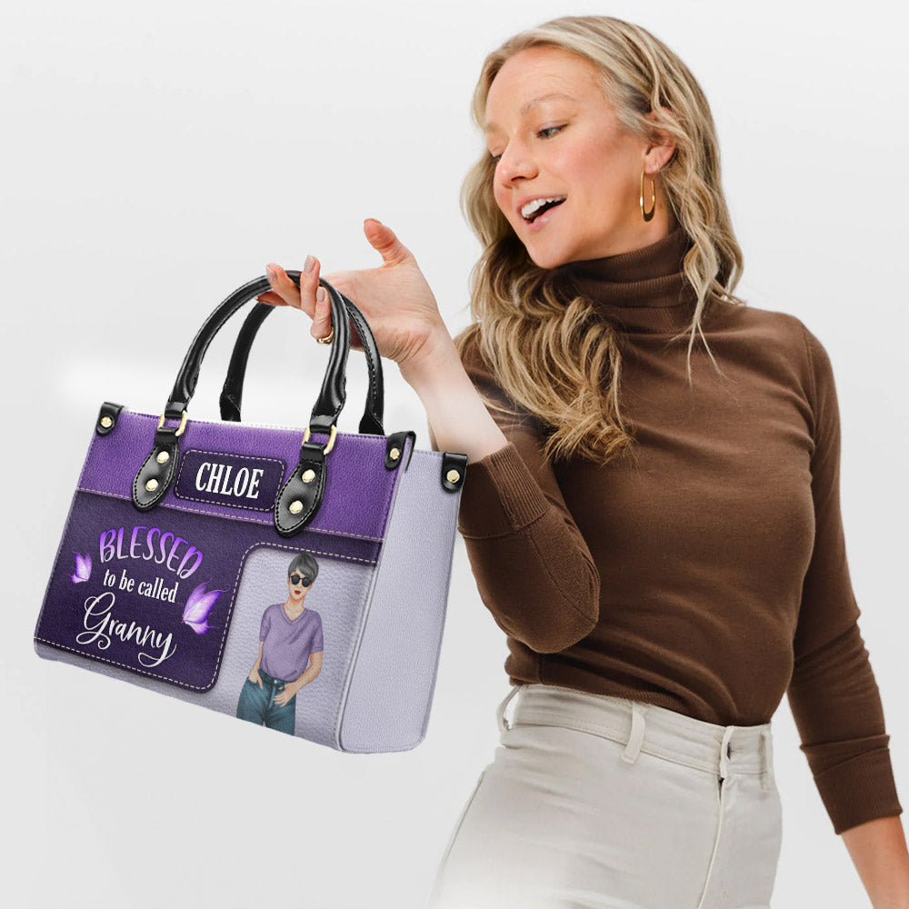 Blessed Grandma - Personalized Leather Bag