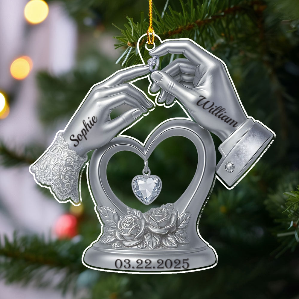 Custom Keepsake Christmas Ornament •  Engraved In Love - Personalized Acrylic Ornament