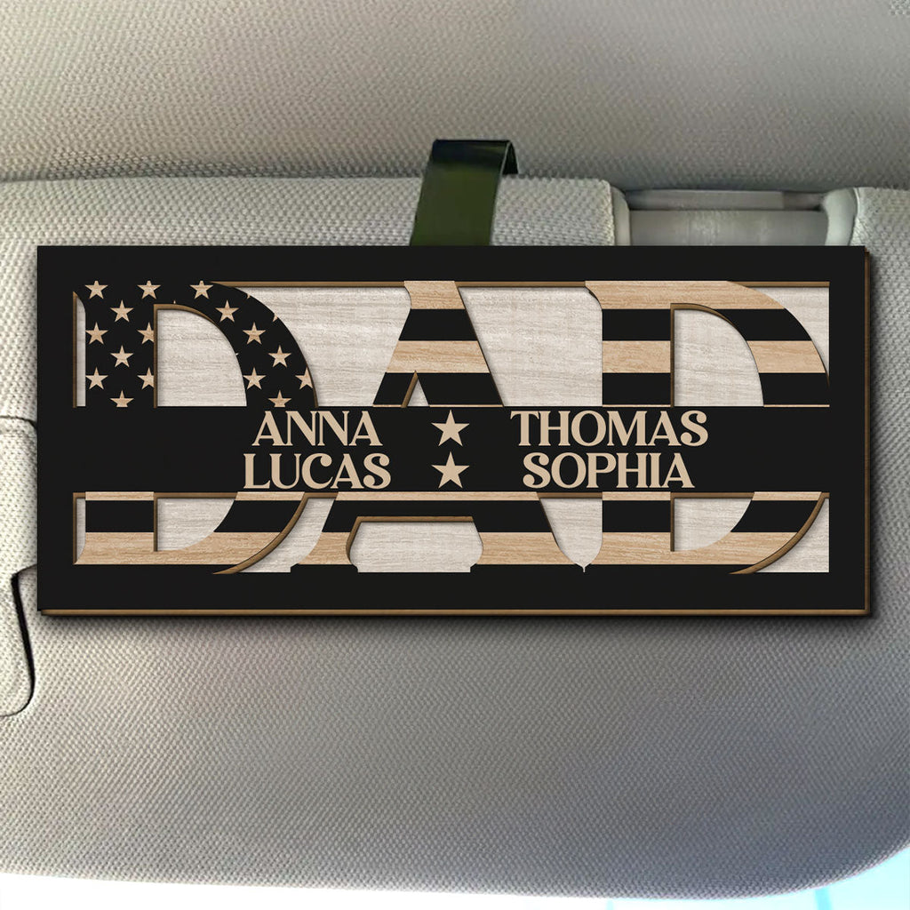 Family Love Dad - Personalized Car Visor Clip