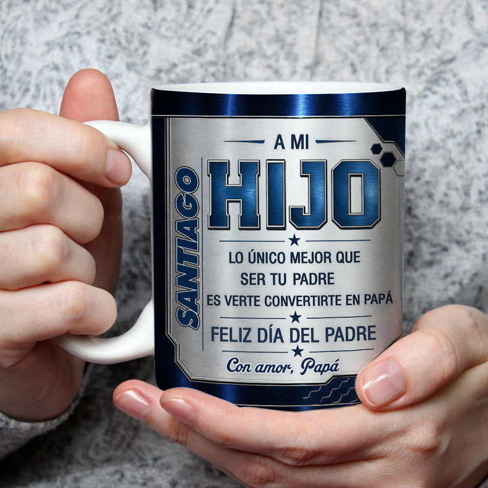 Custom Father's Day, Special Gift for Dad & Grandpa • Verte Ser Papá - Taza Personalizada con Efecto 3D Inflado