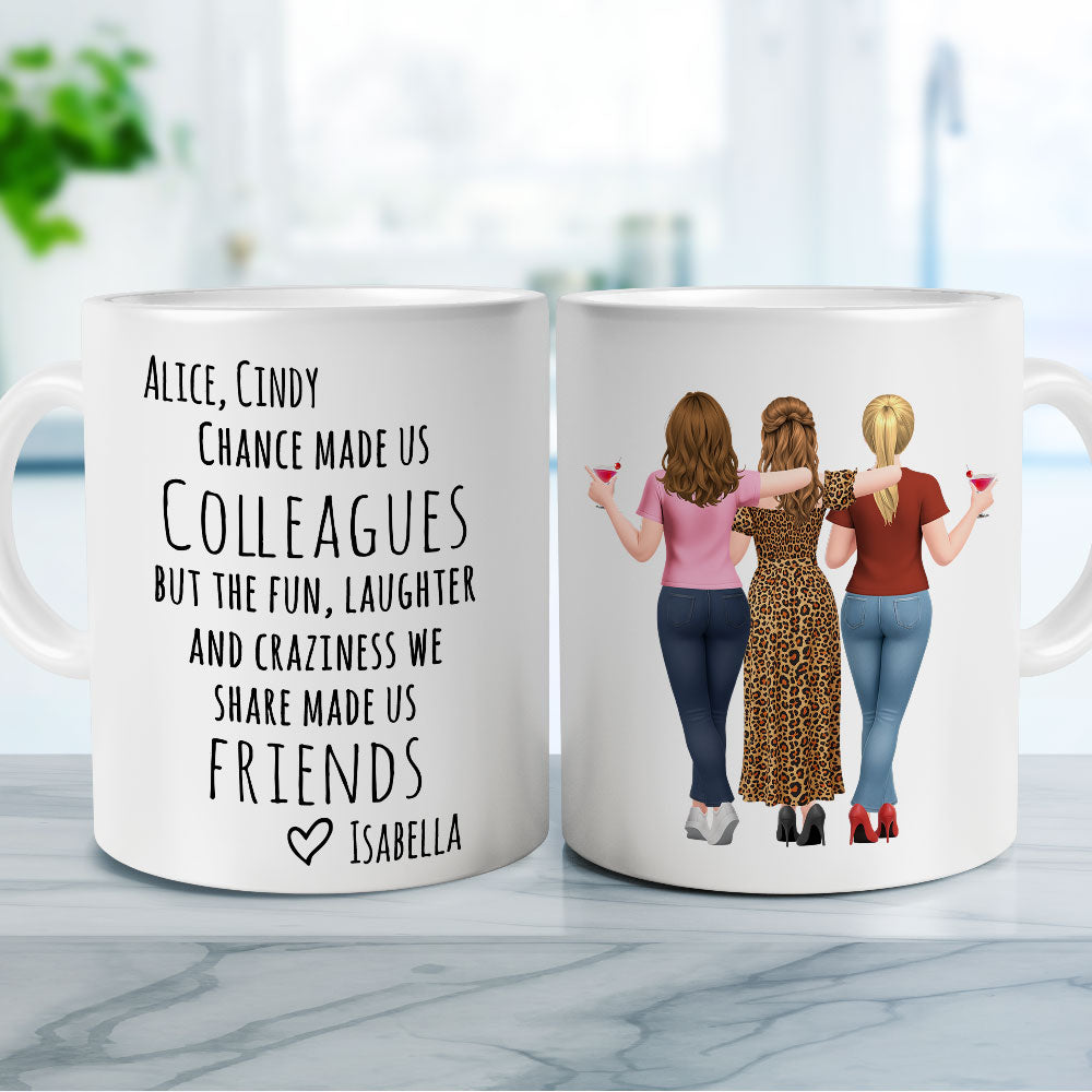 Custom Coworker, Christmas & Birthday Team Appreciation Gift • Work Brought Us Together - Personalized Coffee Mug