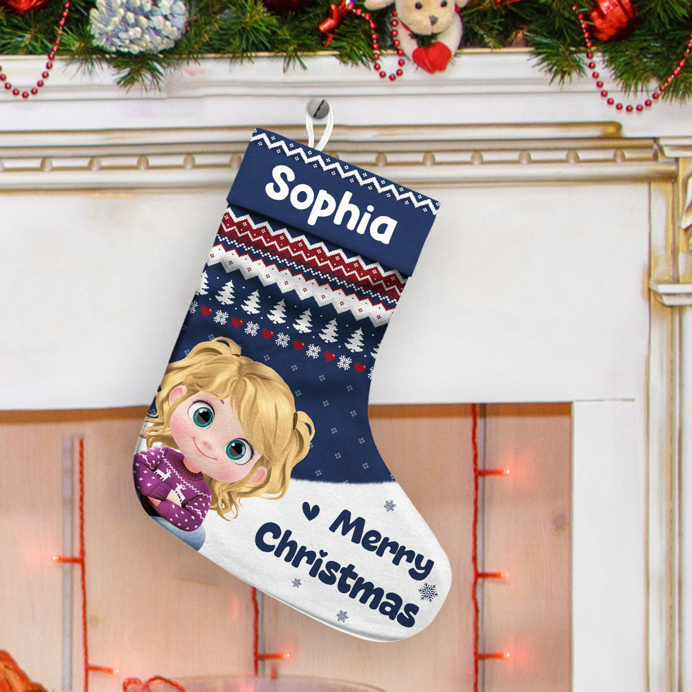 Custom Christmas Gifts for Grandkids, Holiday Decor • Grandkids Christmas Stocking - Personalized Christmas Stocking