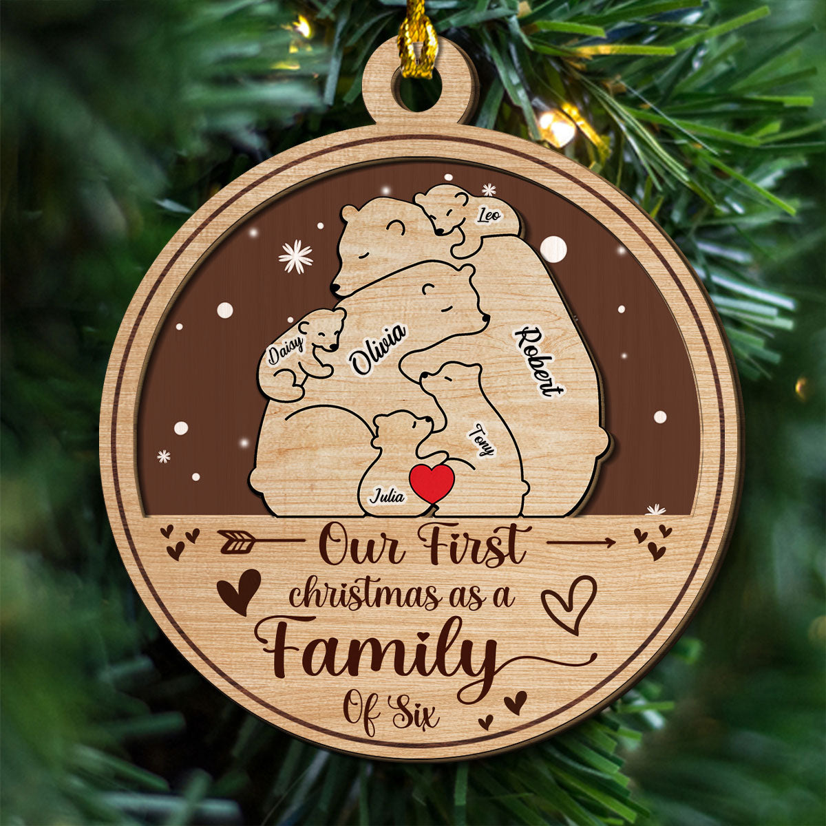 Custom Family Ornament, Christmas Gift for Family Members •  Family Is The Greatest Christmas Gift - Personalized 2-Layered Wood Ornament