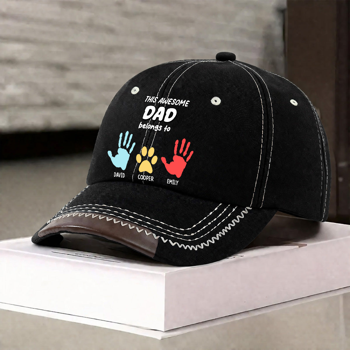 This Awesome Dad Grandpa Belongs To - Personalized Vintage Soft Baseball Cap
