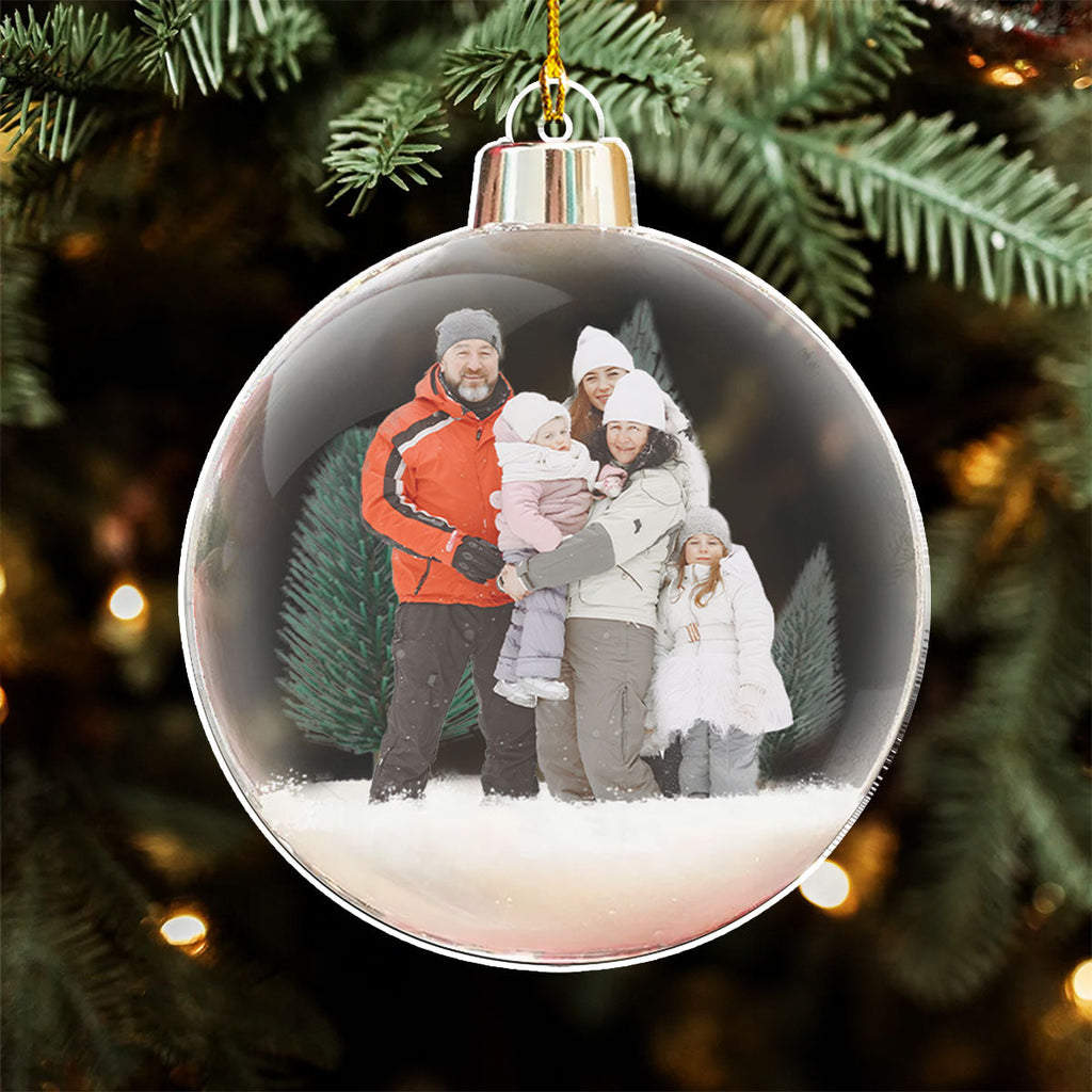 Custom Photo Family Ornament, Christmas Gift for Family Members • Merry Christmas Family - Personalized Acrylic Ornament