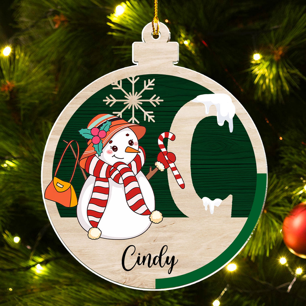 Custom Family First Christmas Ornament •  Snowman Family - Personalized Acrylic Ornament