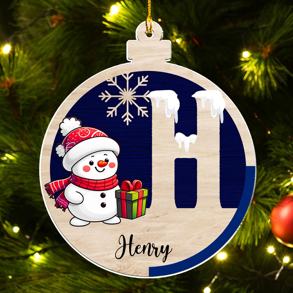 Custom Family First Christmas Ornament •  Snowman Family - Personalized Acrylic Ornament