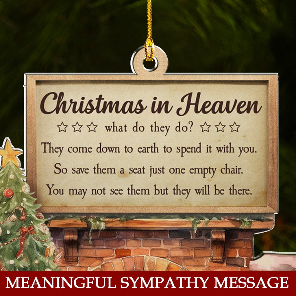 Custom Keepsake Christmas Ornament •  Christmas In Heaven - Acrylic Ornament