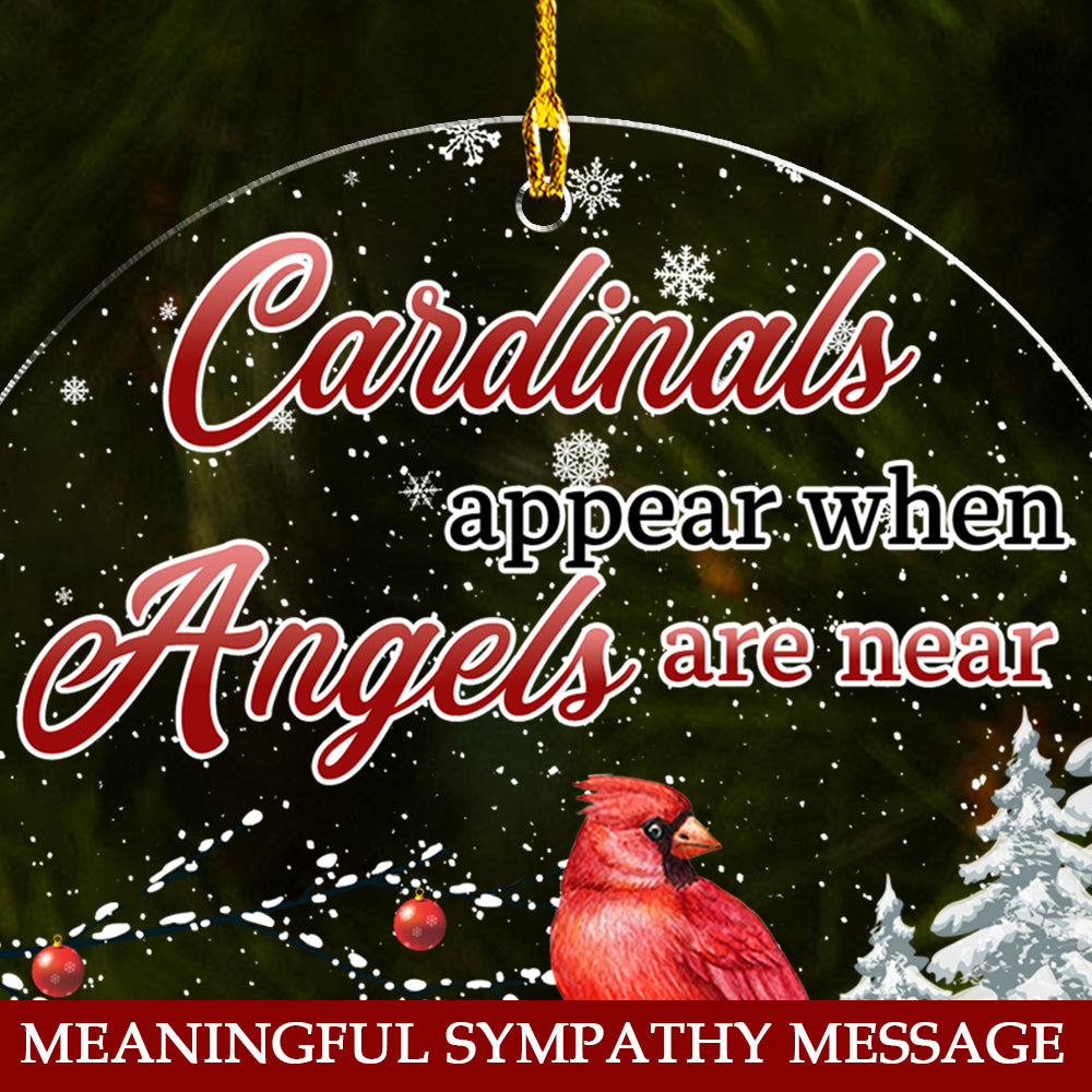 Custom Keepsake Christmas Ornament •  Cardinals Appear - Acrylic Ornament