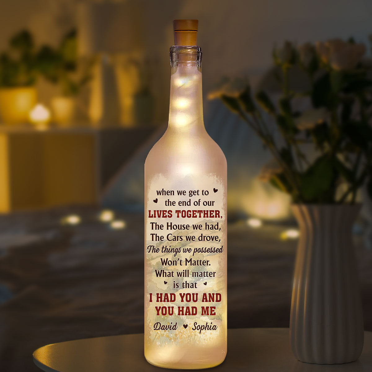 I Had You And You Had Me Husband Wife - Personalized Bottle Lamp