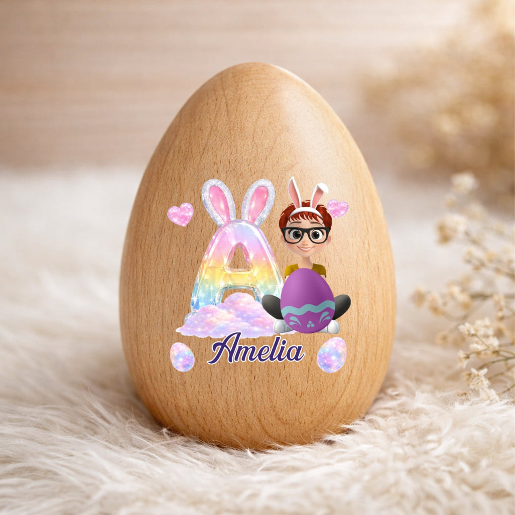 Easter With My Little Bunny - Personalized Wooden Egg Shaker