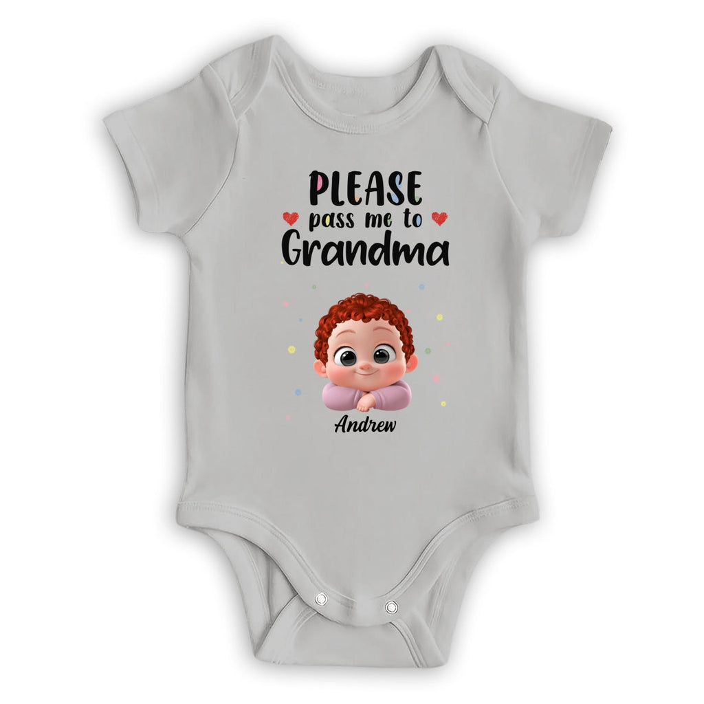 Please Pass Me To Grandma - Personalized Baby Onesie