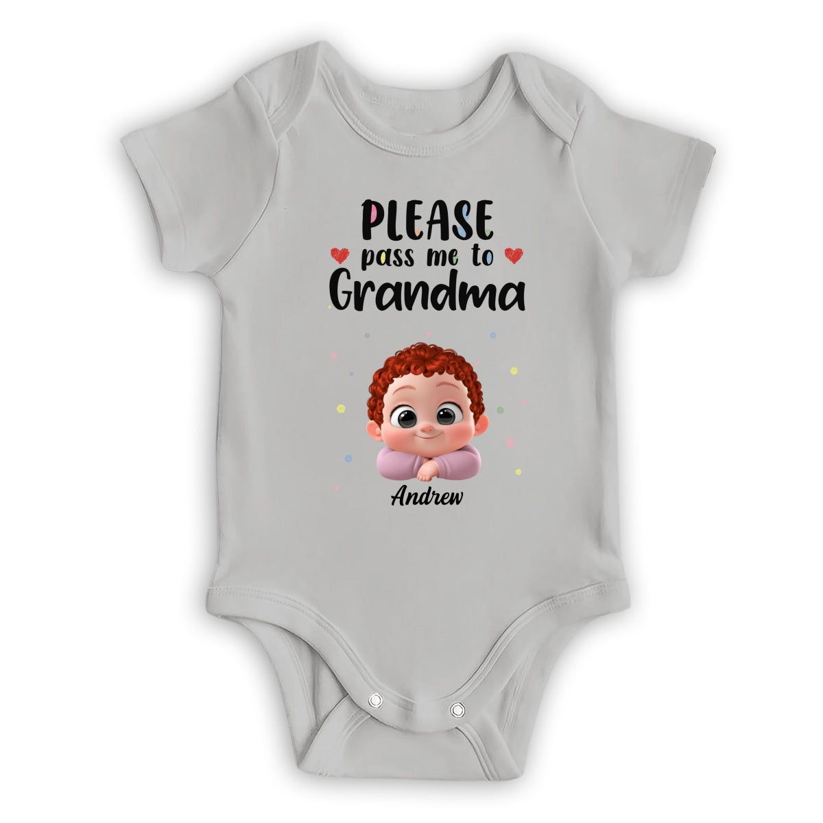 Please Pass Me To Grandma - Personalized Baby Onesie