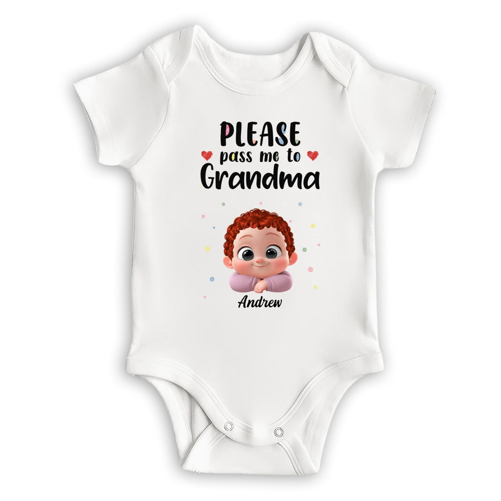 Please Pass Me To Grandma - Personalized Baby Onesie
