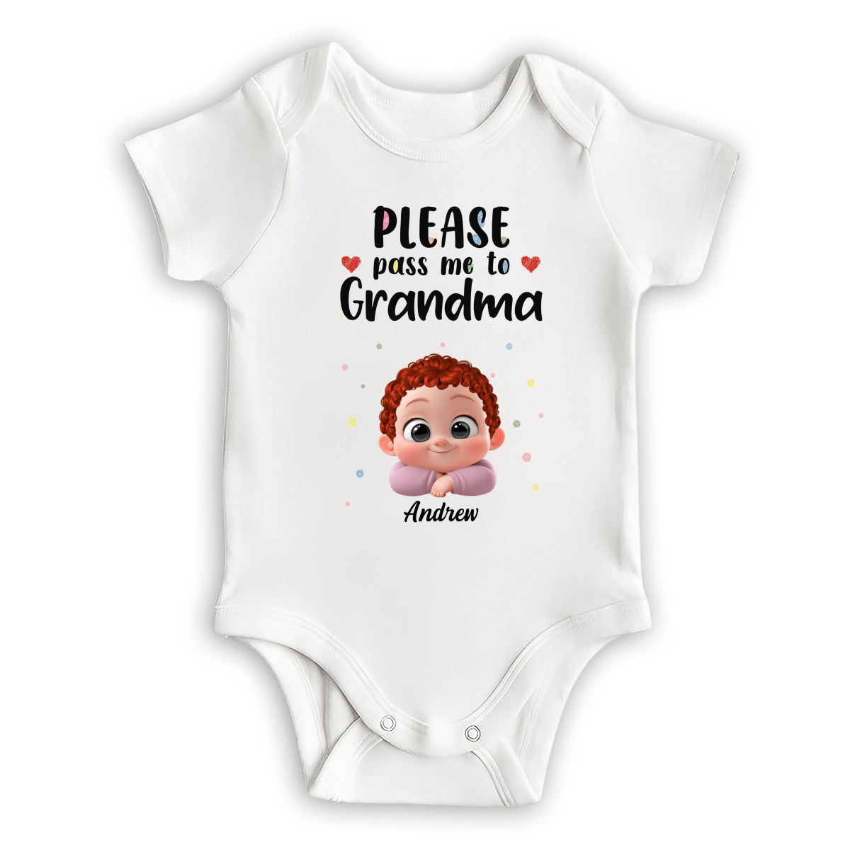 Please Pass Me To Grandma - Personalized Baby Onesie
