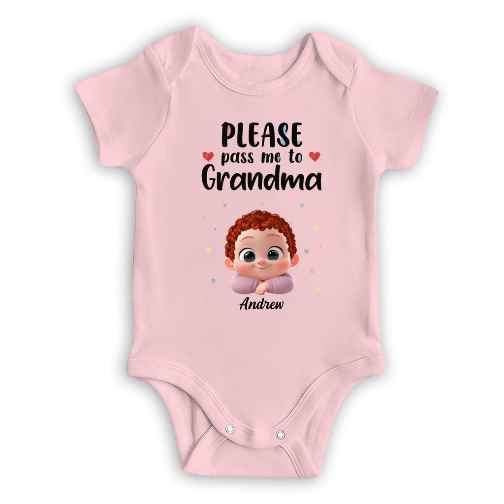 Please Pass Me To Grandma - Personalized Baby Onesie