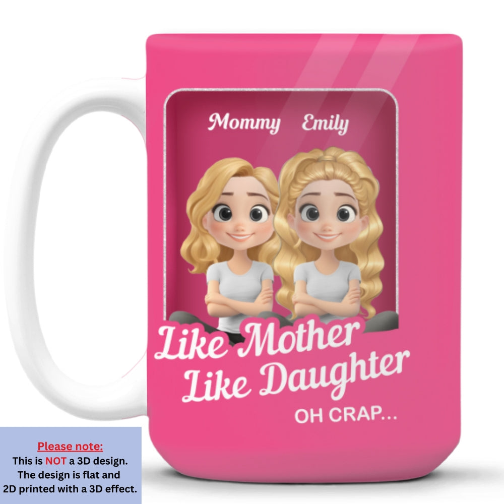 Custom Christmas & Birthday Gift for Daughter • Cute Mom And Daughter Cartoon - Personalized Coffee Mug