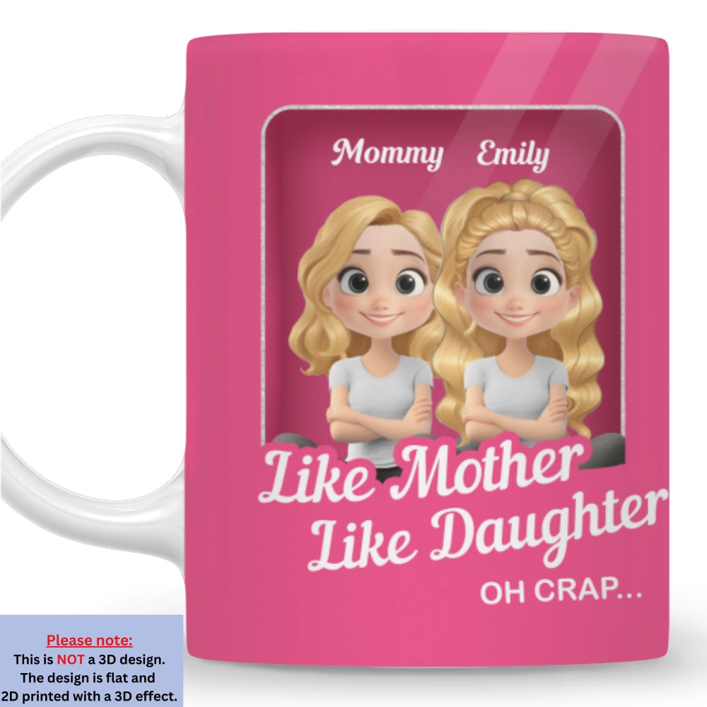 Custom Christmas & Birthday Gift for Daughter • Cute Mom And Daughter Cartoon - Personalized Coffee Mug