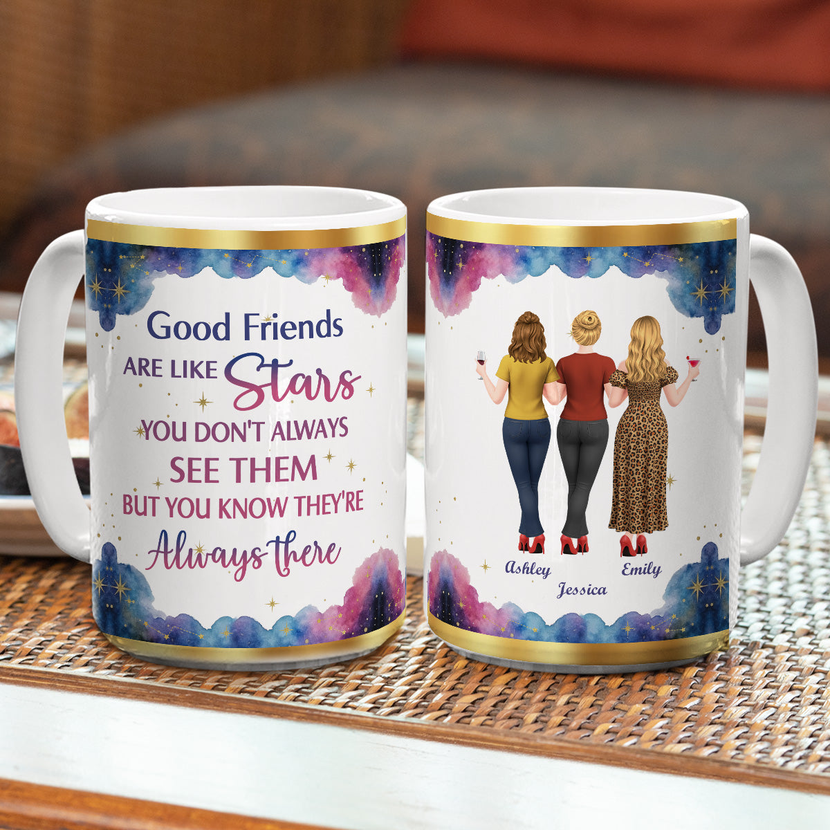 Custom Best Friend, Christmas & Birthday Friendship Keepsake Gift • True Friends Never Disappear - Personalized Coffee Mug