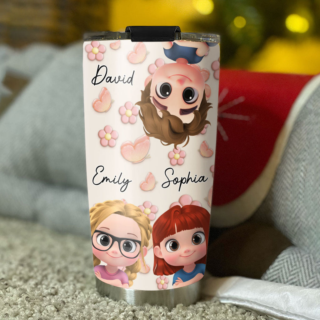 Custom Mother's Day Birthday Gifts For Grandma • Kids Make Life Grand - Personalized 3D Effect Tumbler