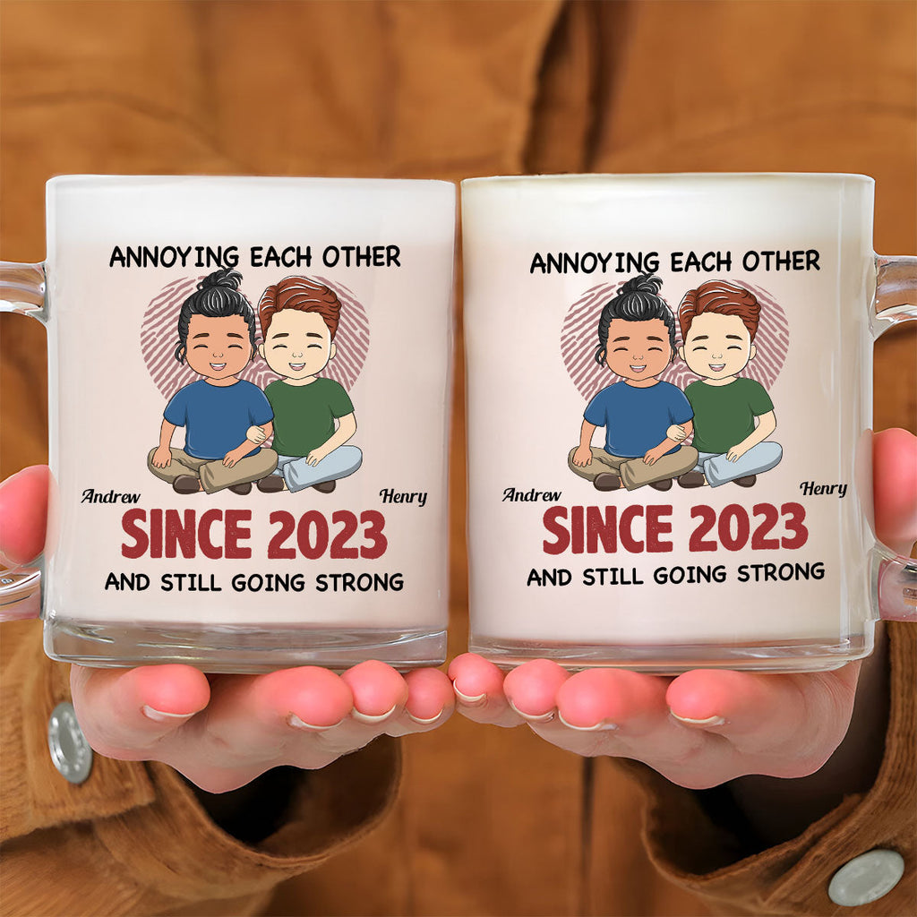 Custom Anniversary Keepsake Gifts For Couple • Annoying Each Other - Personalized Glass Mug