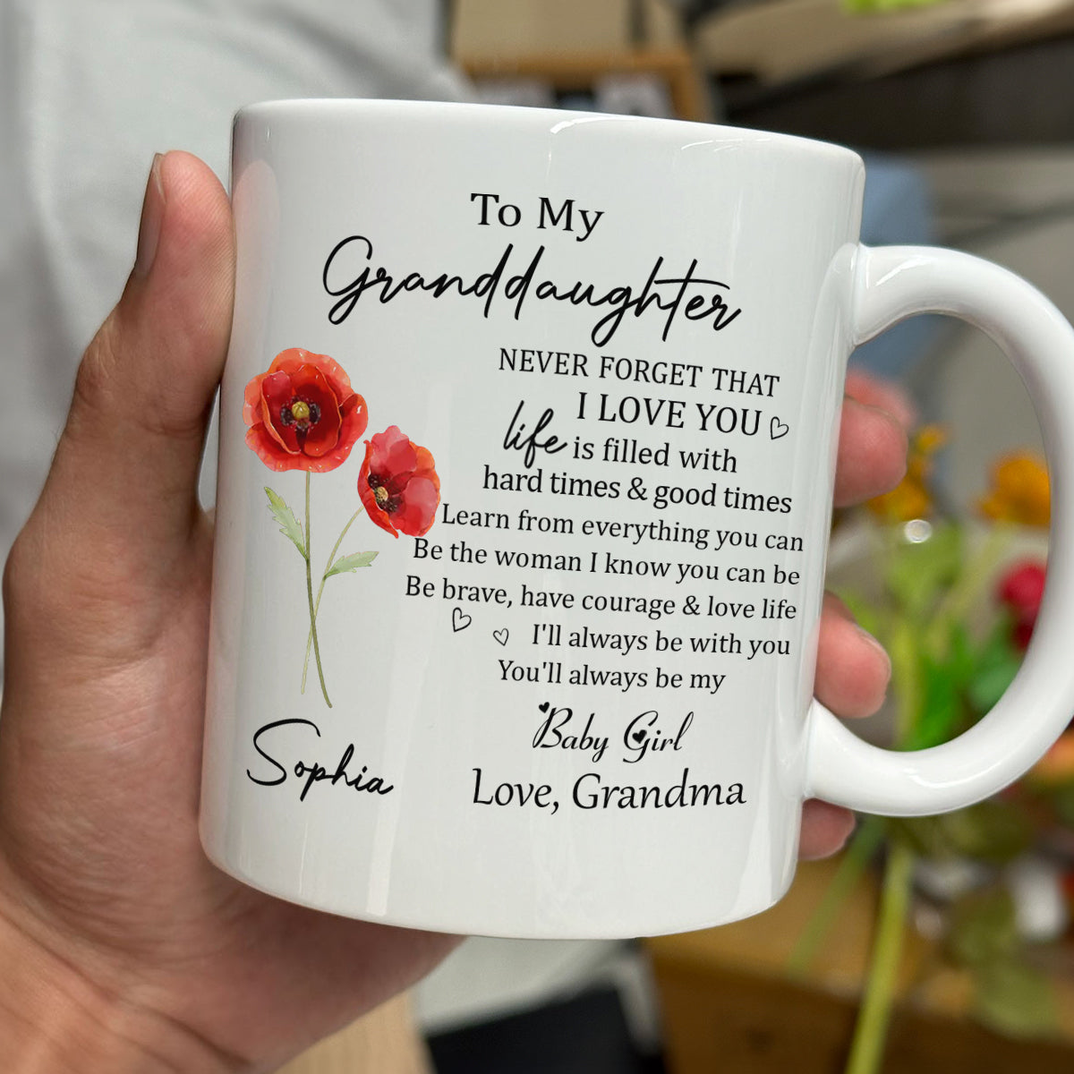 Custom Christmas & Birthday Keepsake Gift • Never Forget Granddaughter - Personalized Coffee Mug