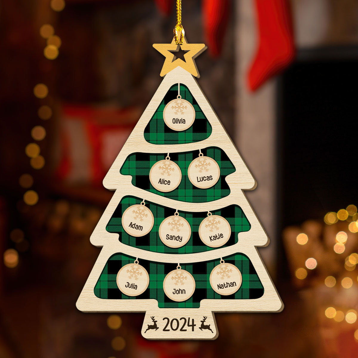Custom Family Ornament, Christmas Gift for Family Members •  Family Ornament - Personalized Wood Ornament