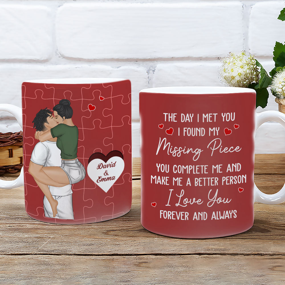 Custom Anniversary Keepsake Gifts For Couple • I Found My Missing Piece - Personalized Coffee Mug