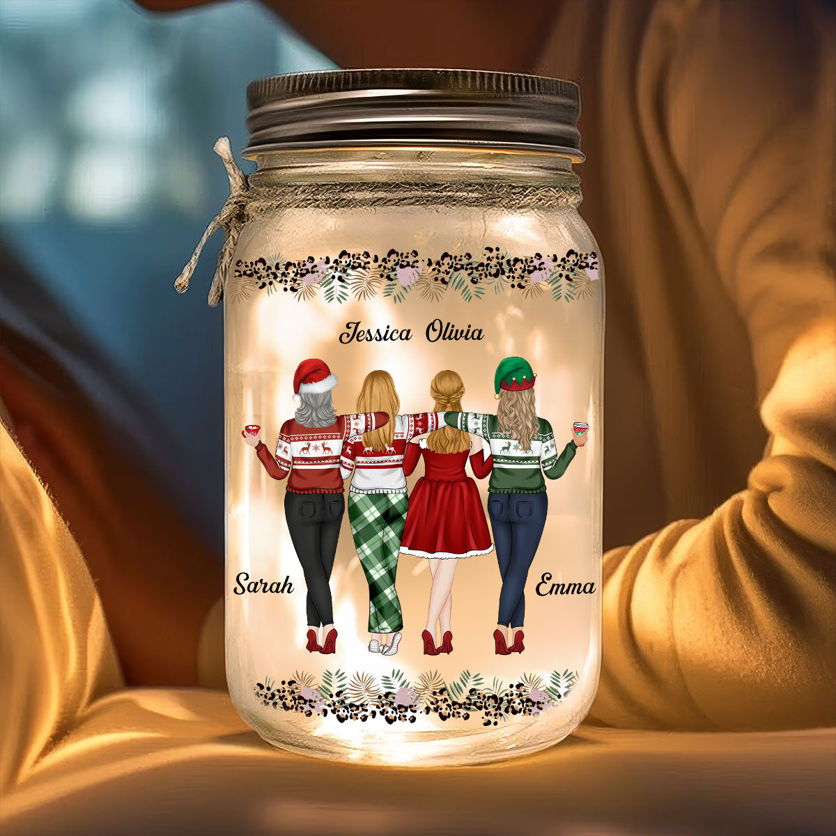 Thanks For Being My Unbiological Sister - Personalized Mason Jar Light