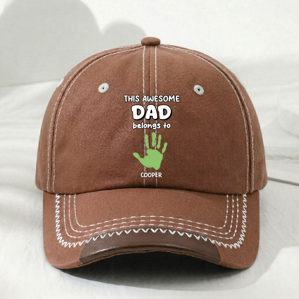This Awesome Dad Grandpa Belongs To - Personalized Vintage Soft Baseball Cap