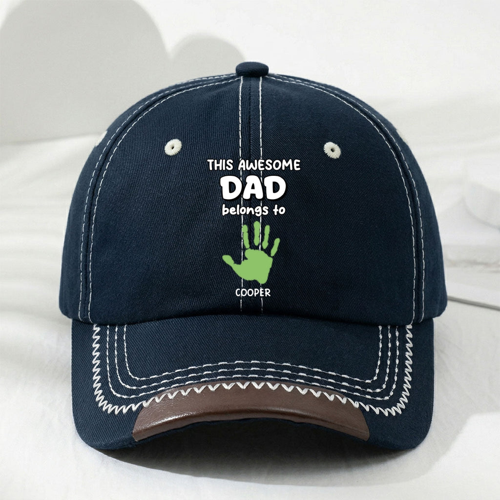 This Awesome Dad Grandpa Belongs To - Personalized Vintage Soft Baseball Cap