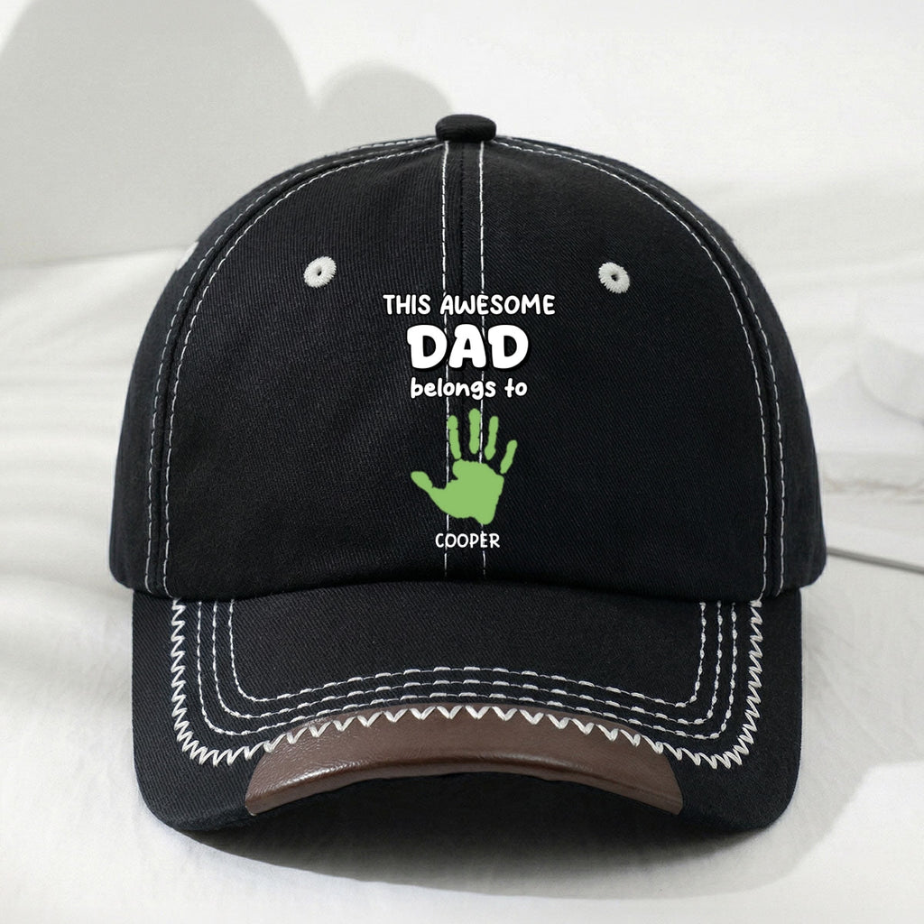 This Awesome Dad Grandpa Belongs To - Personalized Vintage Soft Baseball Cap