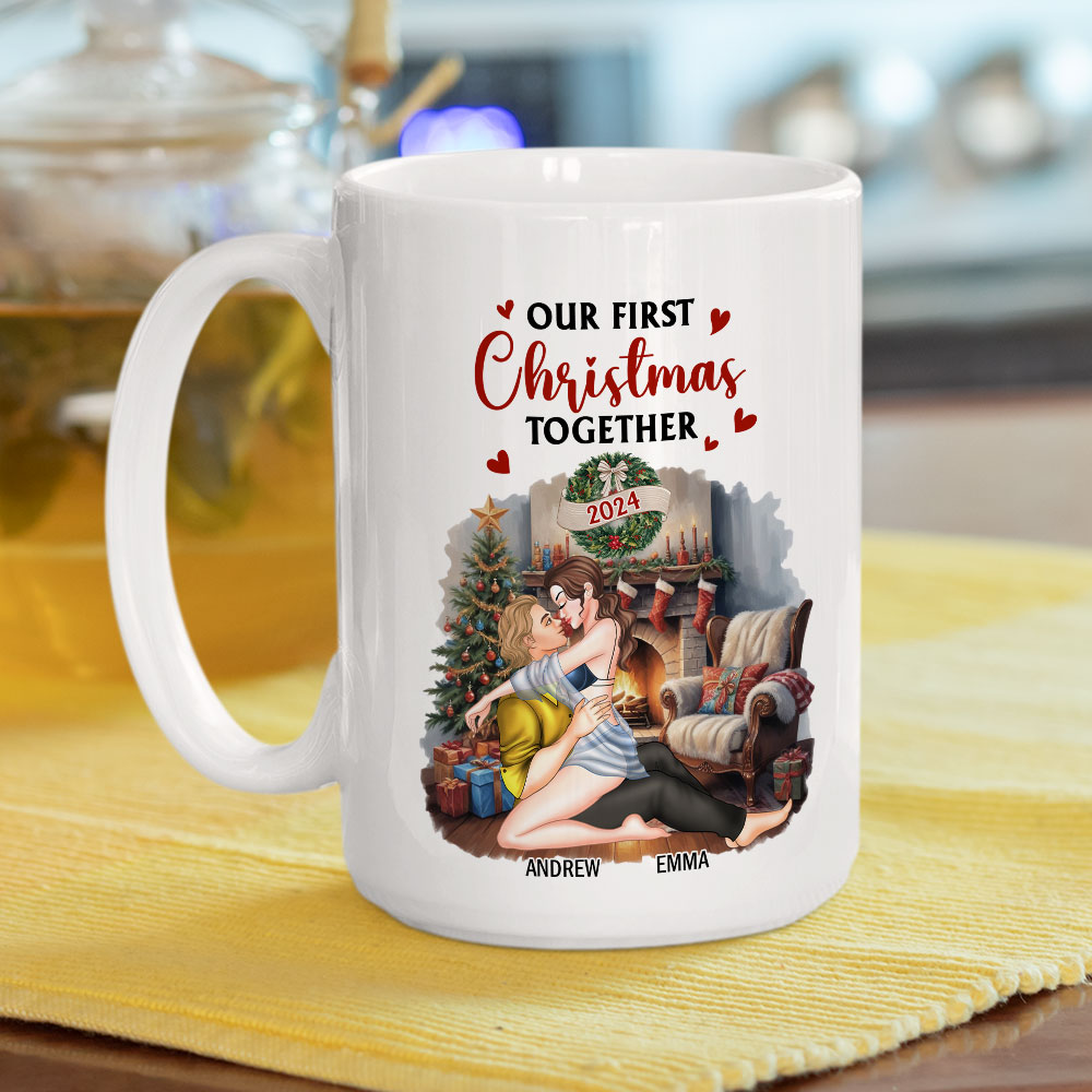 Custom Anniversary Keepsake Gifts For Couple • Our First Christmas Together Baby - Personalized Coffee Mug