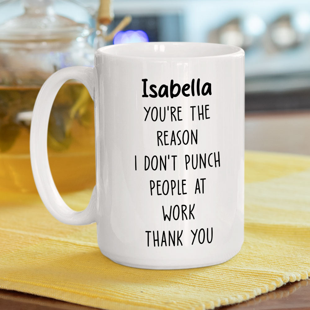 Custom Coworker, Christmas & Birthday Team Appreciation Gift • No Punch Coworker - Personalized Coffee Mug