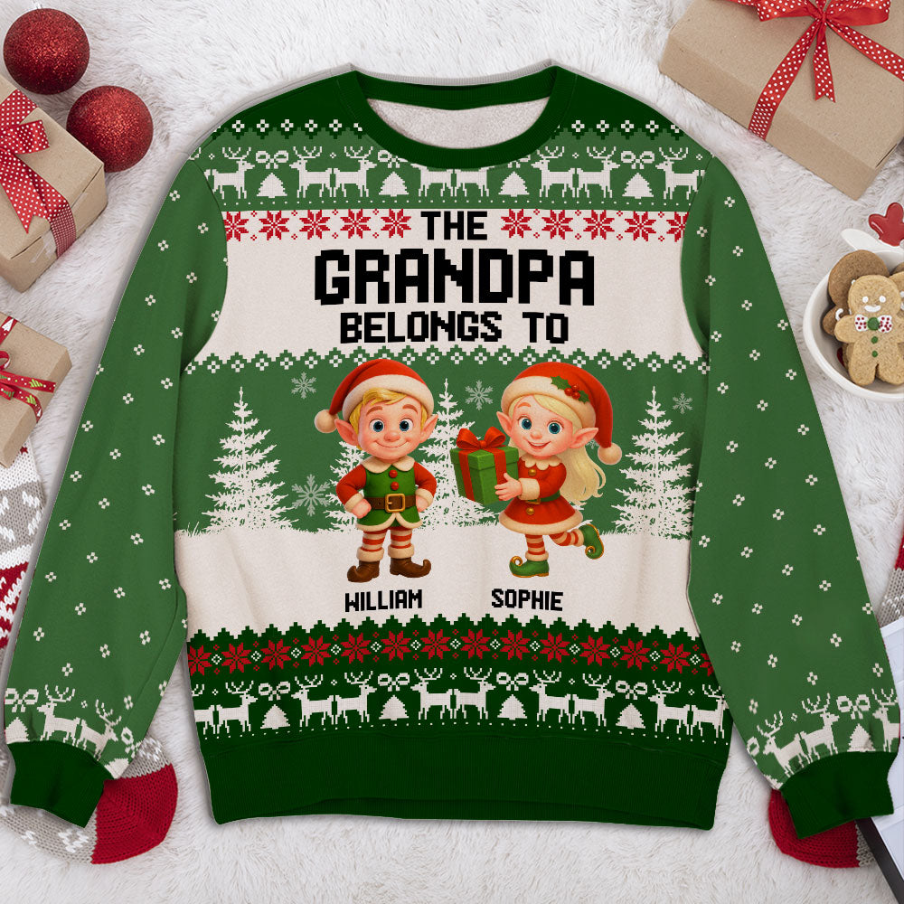 Custom Grandma Christmas Sweatshirt, Gift for Mothers • Grandma Little Elves - Personalized All-Over-Print Sweatshirt