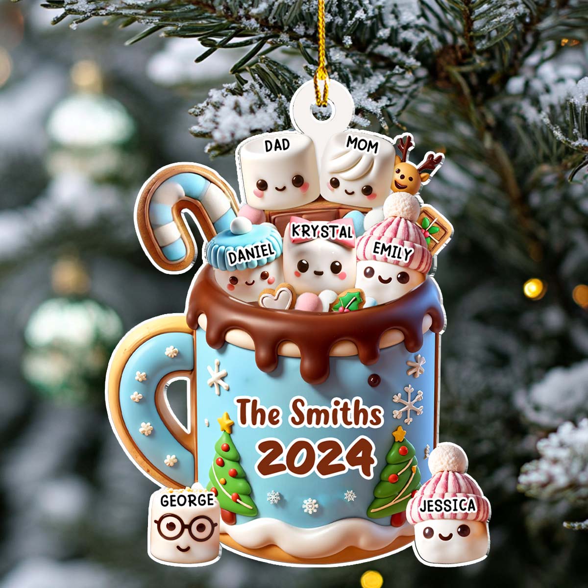 Custom Family Ornament, Christmas Gift for Family Members •  Funny Family - Personalized Acrylic Ornament