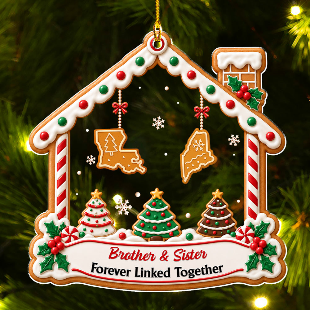 Custom Sister Christmas Ornament •  Sweetest Holiday Wishes To All - Personalized Acrylic Ornament