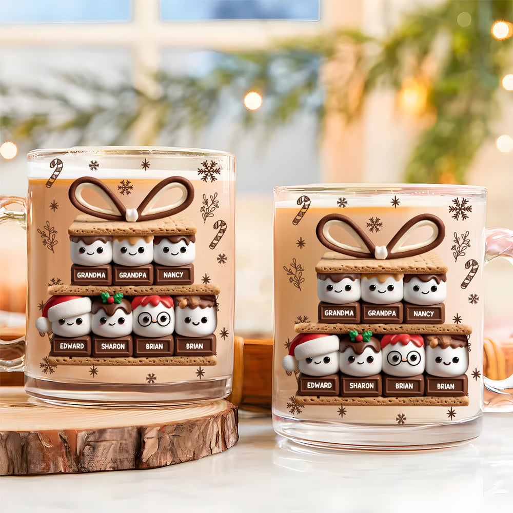 Custom Christmas & Birthday Keepsake Gift • Happy Smores - Personalized Glass Mug
