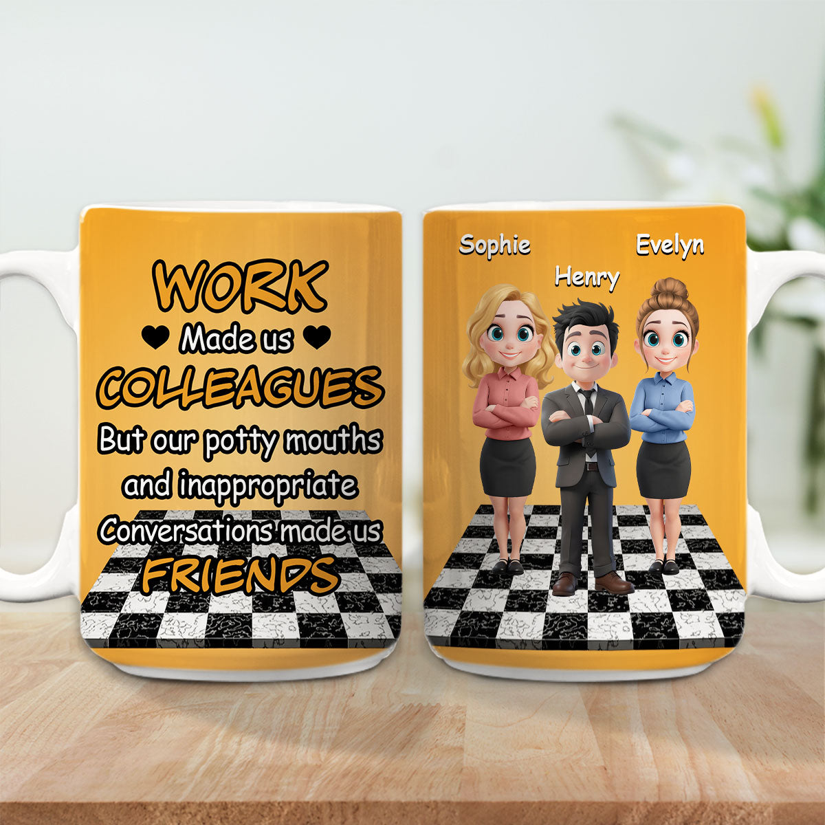 Custom Coworker, Christmas & Birthday Team Appreciation Gift • Work Made Us Colleagues - Personalized Coffee Mug
