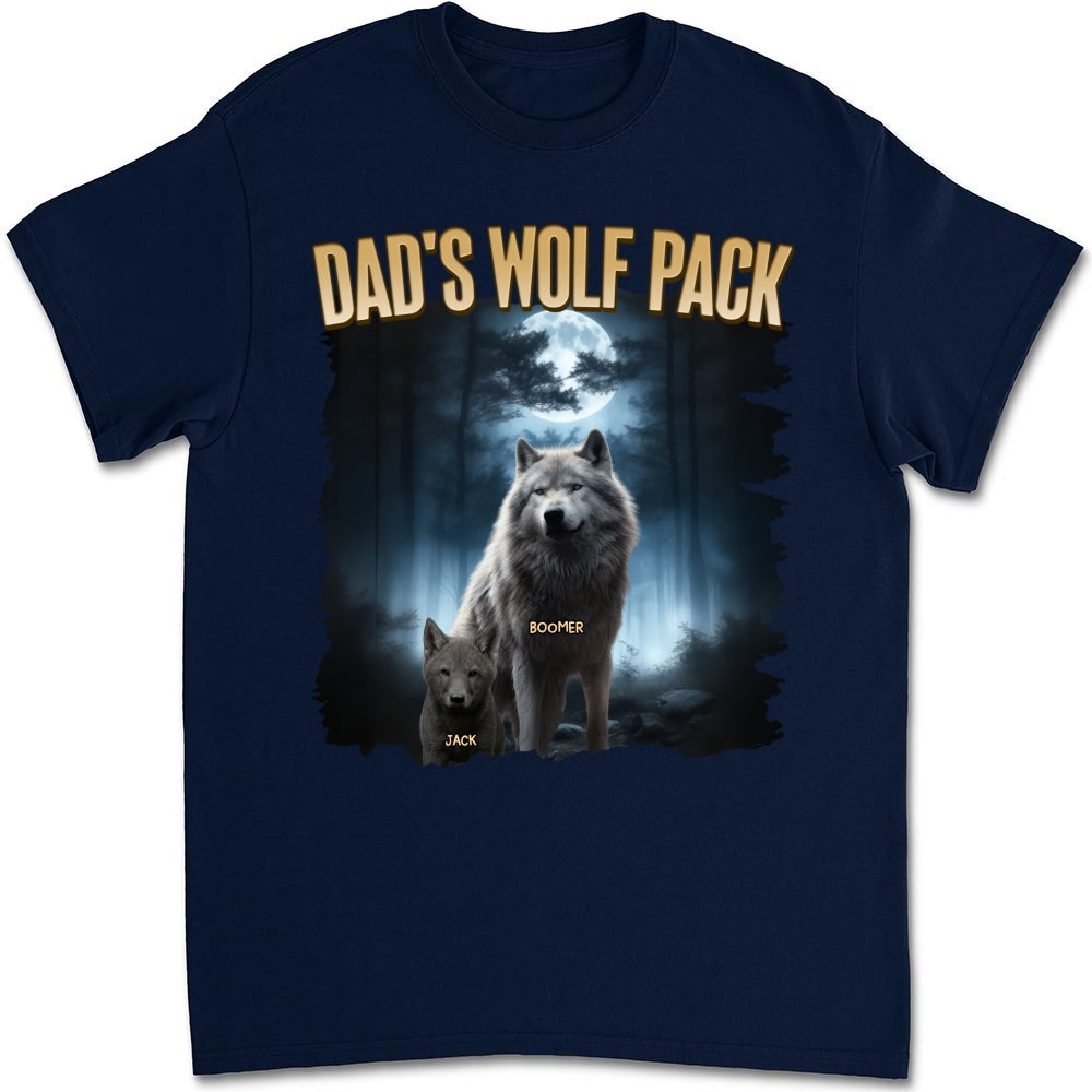 Custom Father's Day, Special Gift for Dad & Grandpa • Dad Wolf Pack - Personalized Shirt