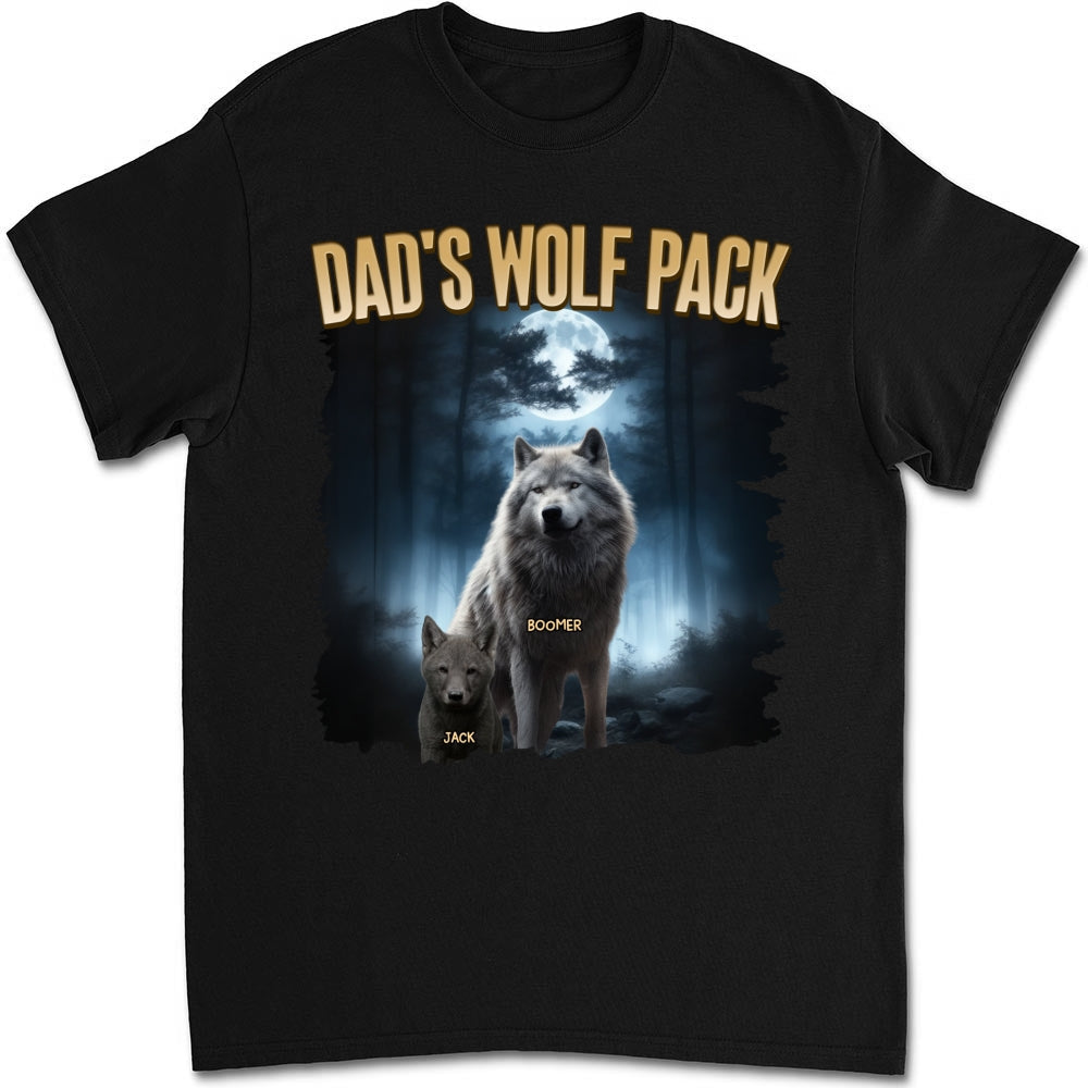 Custom Father's Day, Special Gift for Dad & Grandpa • Dad Wolf Pack - Personalized Shirt