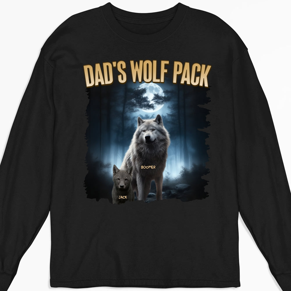 Custom Father's Day, Special Gift for Dad & Grandpa • Dad Wolf Pack - Personalized Shirt