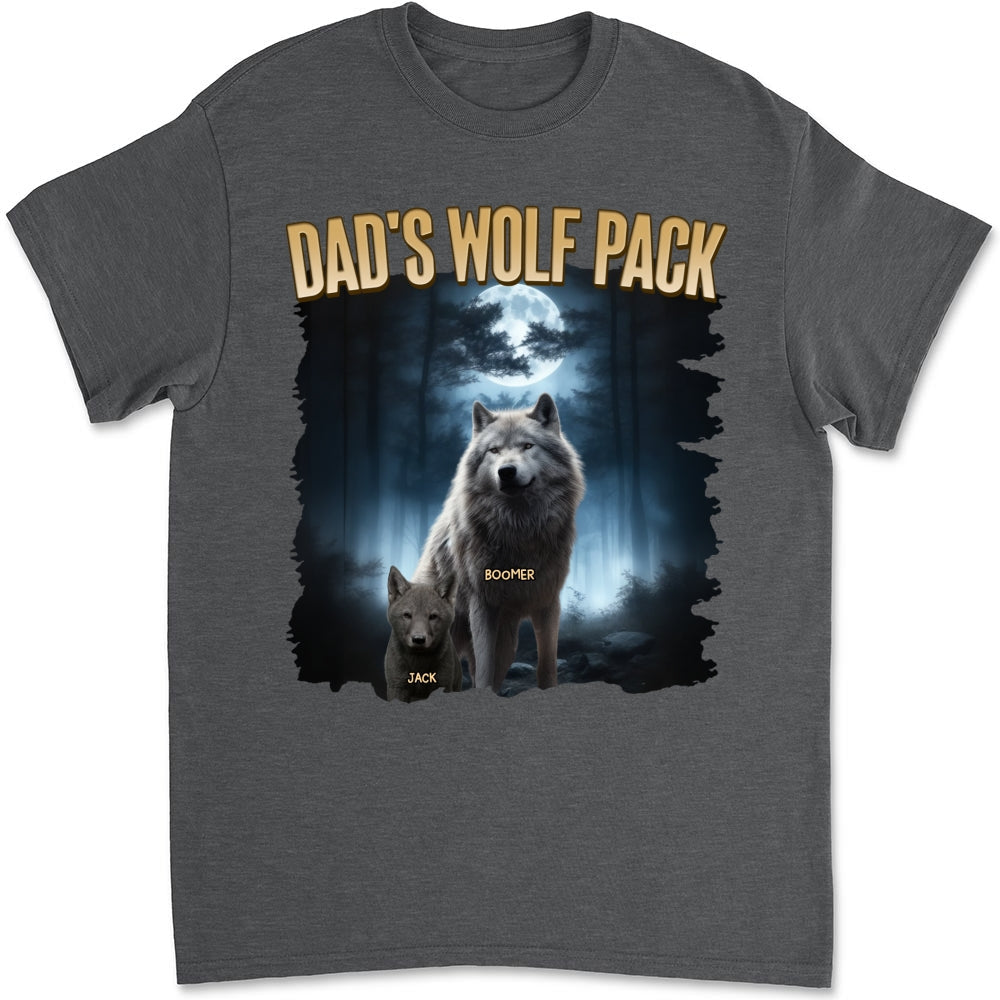 Custom Father's Day, Special Gift for Dad & Grandpa • Dad Wolf Pack - Personalized Shirt